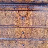 Louis Philippe burl walnut chest of drawers