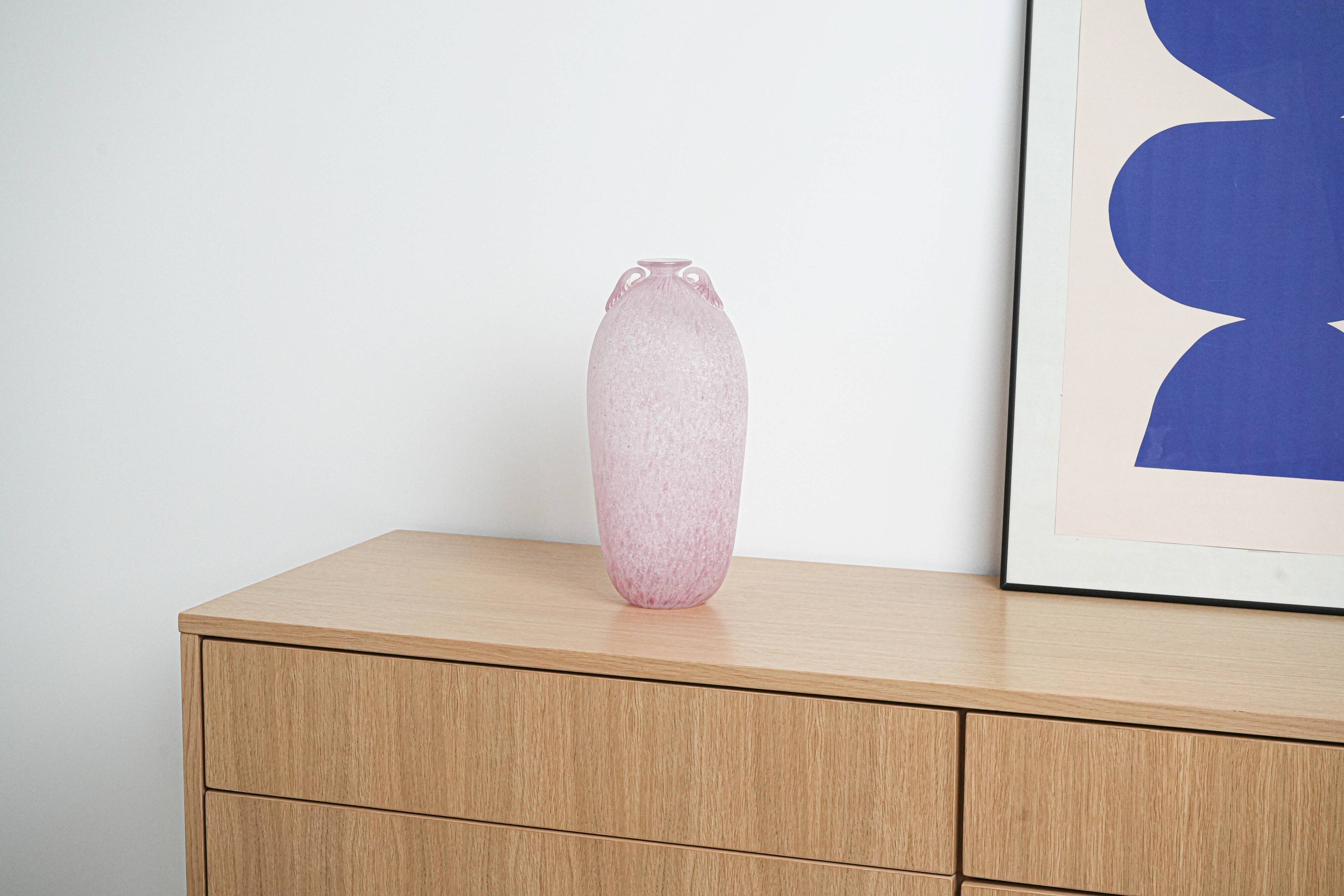 Glass vase, Murano glass, Italian design, 1970s, made in Italy