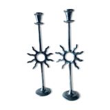 Pair of sun candle holders