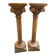 Pair of columns in light oak carved from the late 19th century, good quality, capital