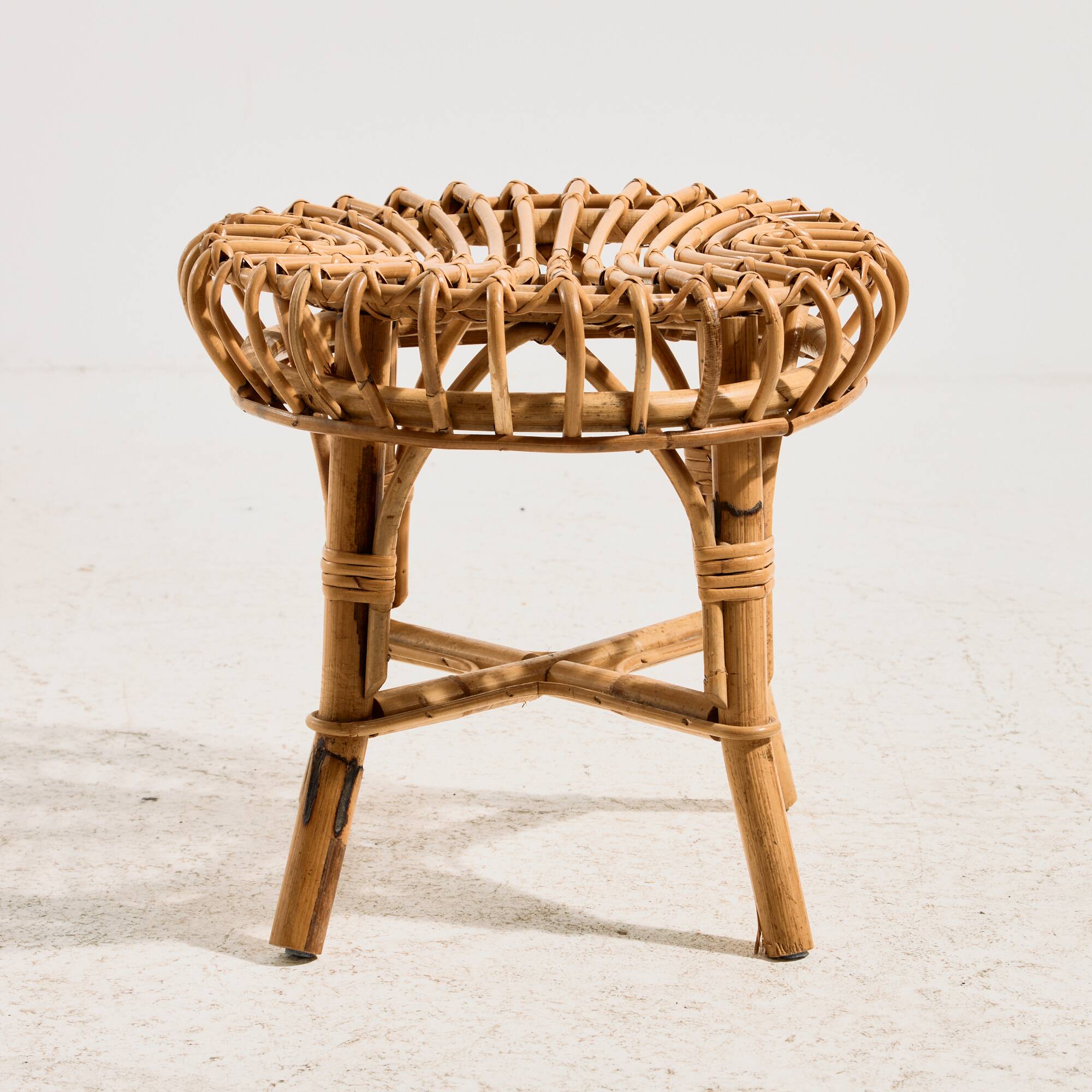 Tabouret en bambou par Franco Albini pour Bonacina