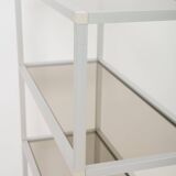 Smoked glass and metal shelf, 1970s