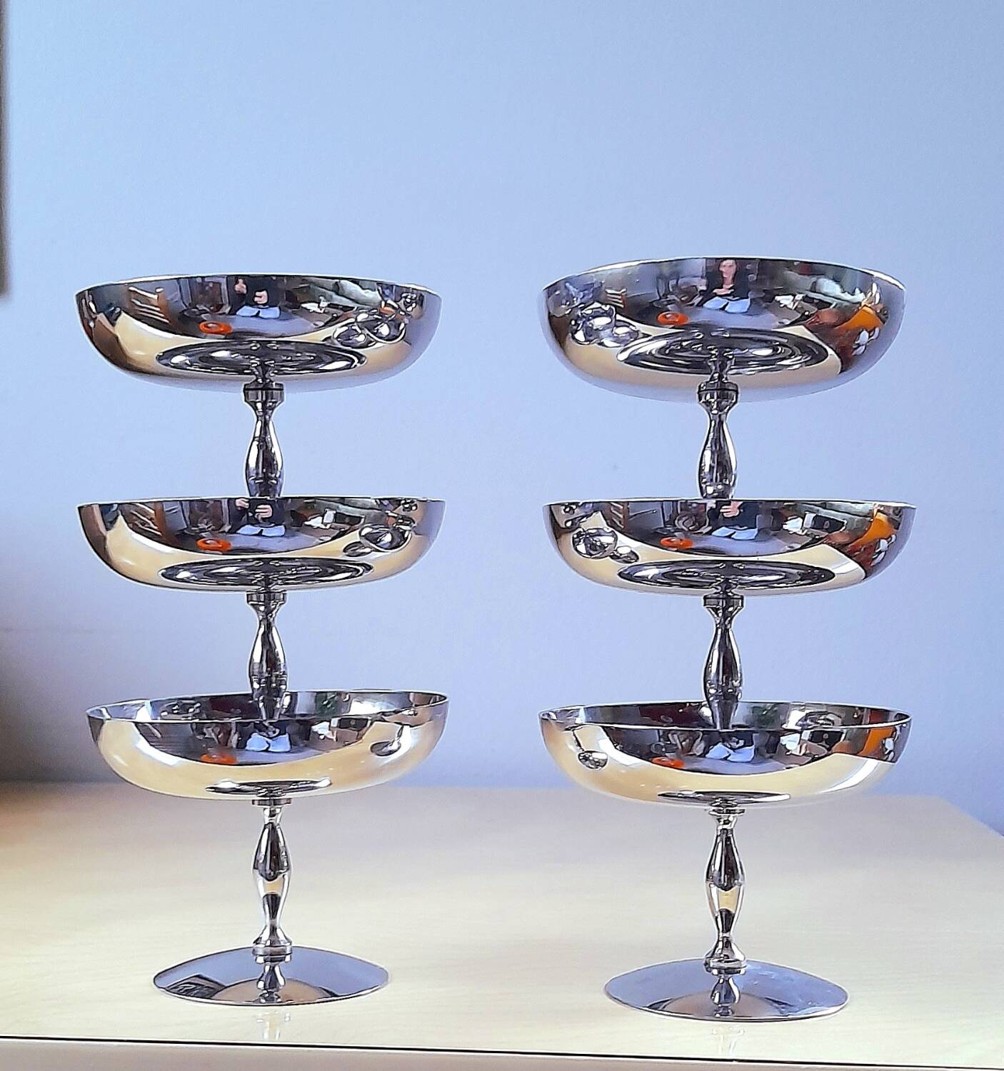 Lot de 6 coupes à glaces/desserts en inox