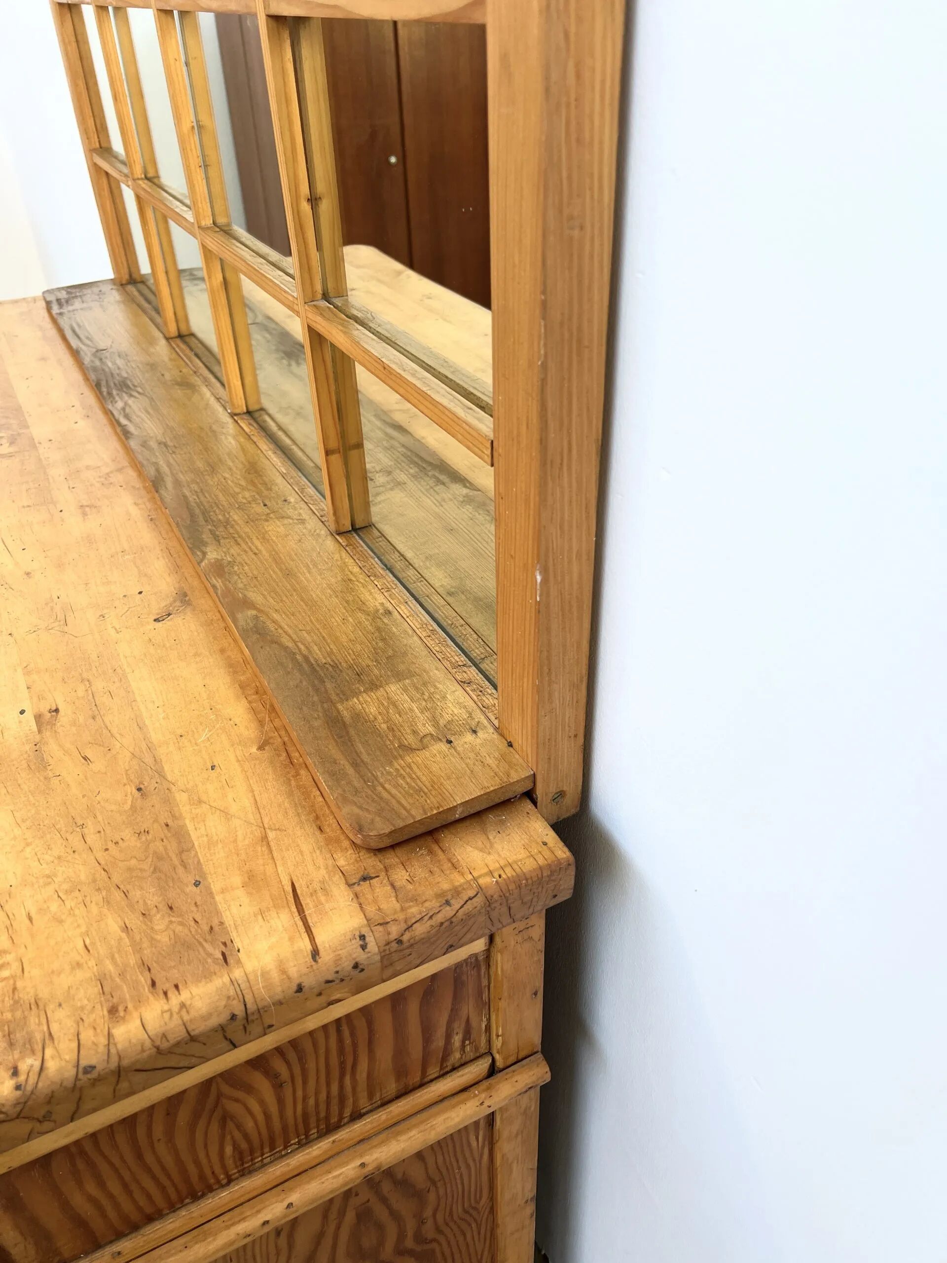 Buffet & Mirror XXL "Workshop Spirit" Set – Patinated Pine