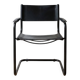 Vintage Bauhaus style cantilever armchair in black metal and leather.