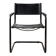 Vintage Bauhaus style cantilever armchair in black metal and leather.