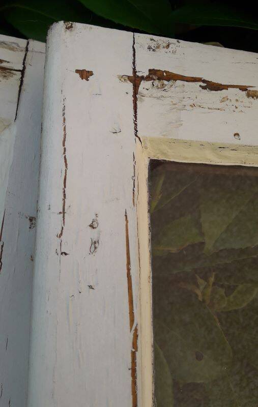 Lot of 4 oak windows H141xL112/117cm old small panes