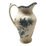 Old Large Toilet Pitcher Saint Amand And Hamage St Anonymous Green Peony