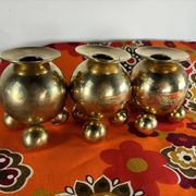 Vintage brass candlesticks Gusum Sweden 1980 x3