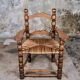 Pair of turned wooden spool armchairs, mid-20th century, France