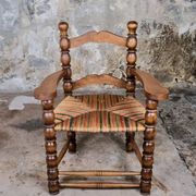 Pair of turned wooden spool armchairs, mid-20th century, France