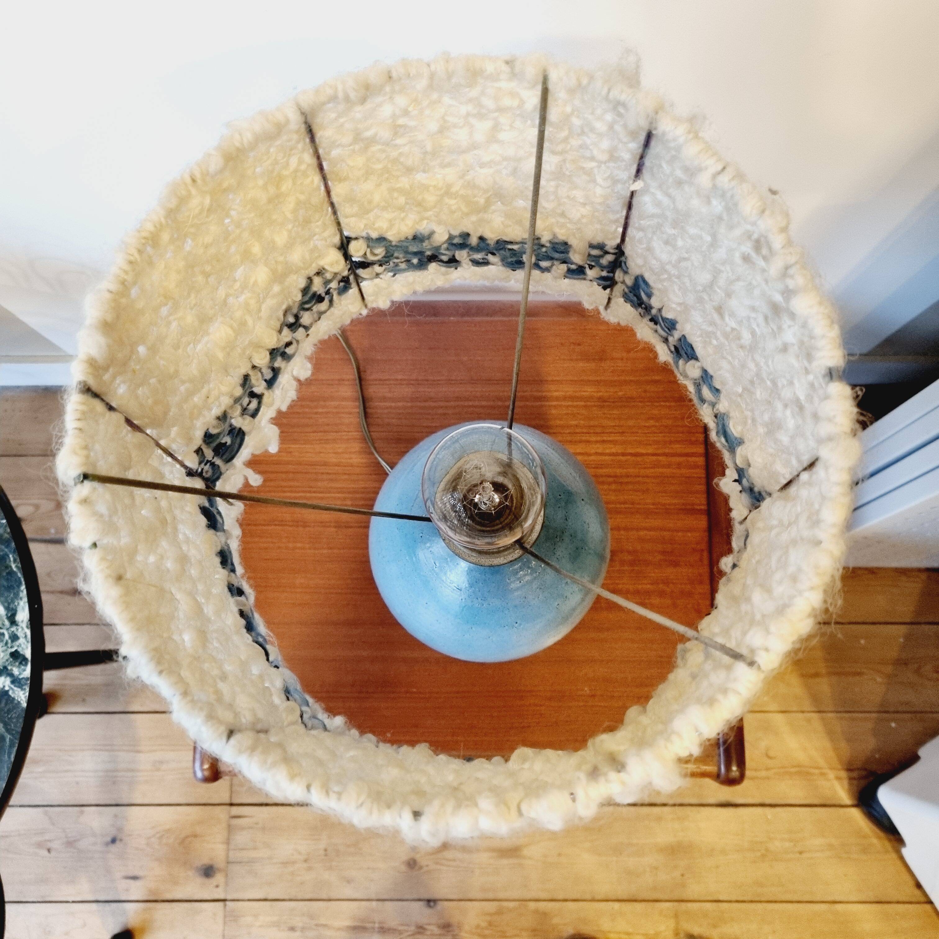 Vintage ceramic and wool lamp