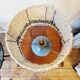 Vintage ceramic and wool lamp