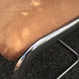 4 chaises acier chromé velours tabac 70