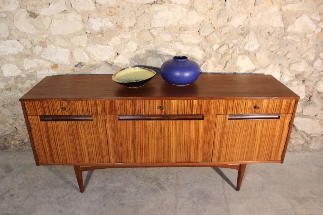 Teak and zebrano sideboard
