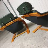 Paire fauteuils lounge Nelo Sweden Mid-Century