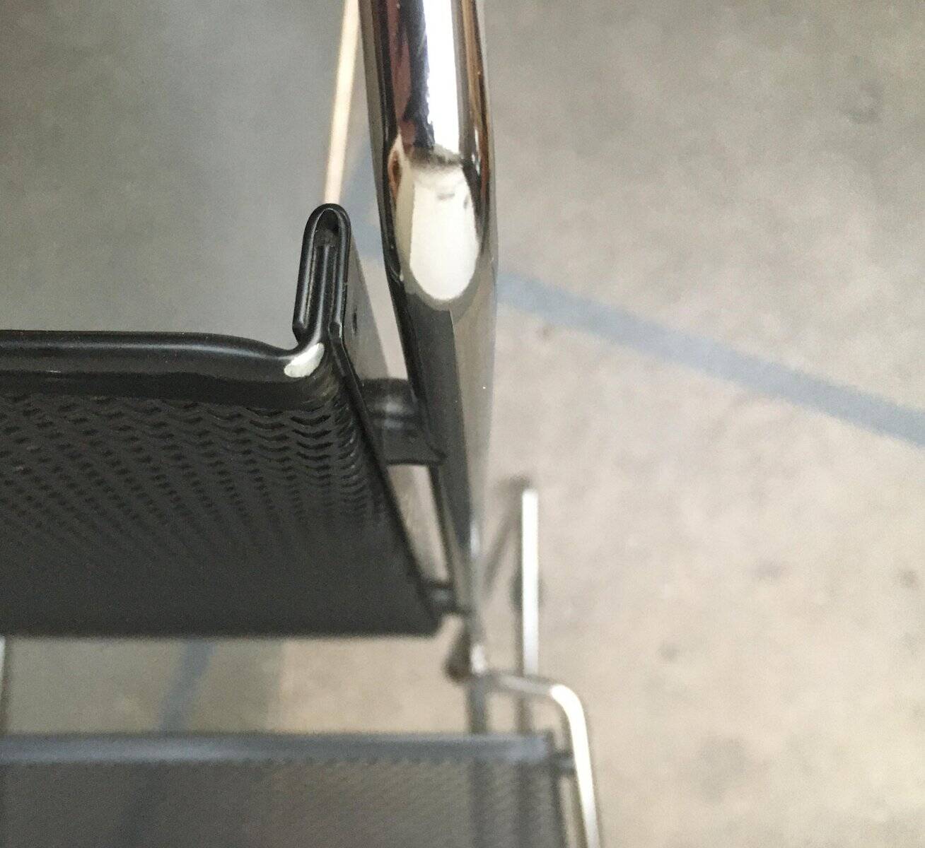 Postmodern vintage metal side chair by Rolf Rahmlow, 1980s