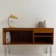 meuble hifi vintage, vinyls ou cahiers A4