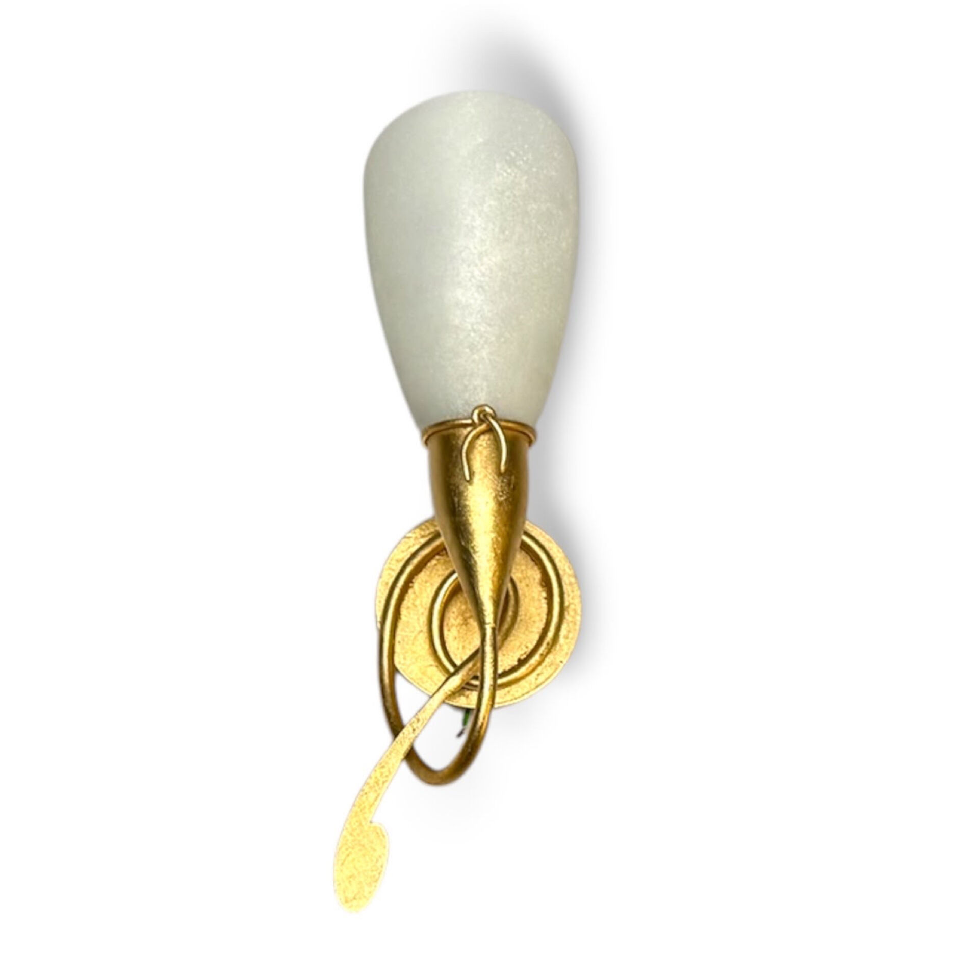 Gold Gilded Wall Sconces set of 2 with Murano Glass Shades