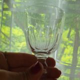 Lot 6 anciens verres a vin porto cristal, Baccarat Modèle Clermont Côtes Plates