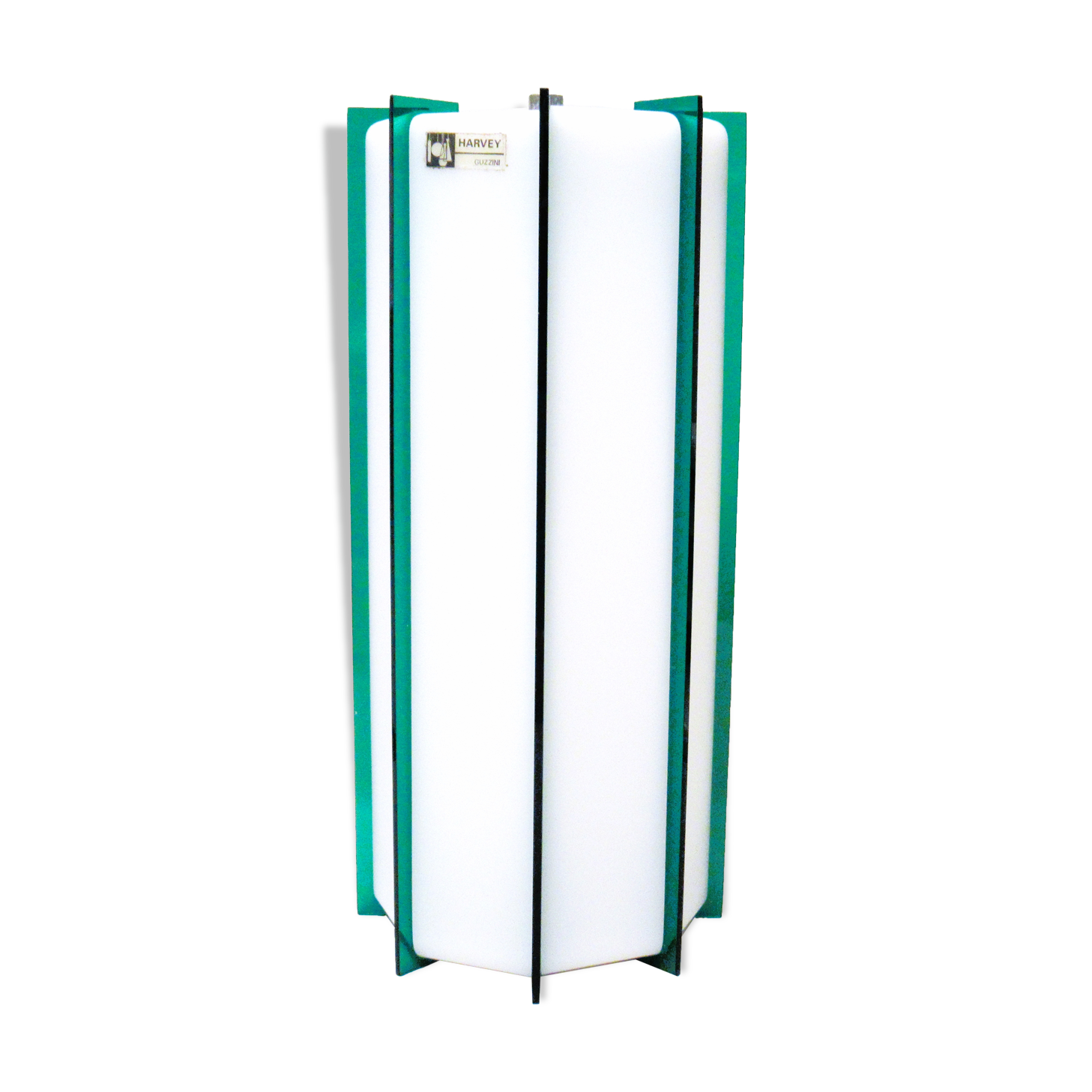 Two-tone white green pendant lamp Harvey Guzzini 60s