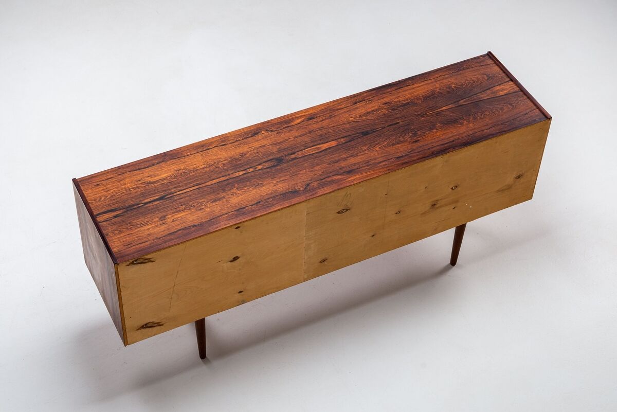 Scandinavian symmetric sideboard in rosewood Denmark 1960