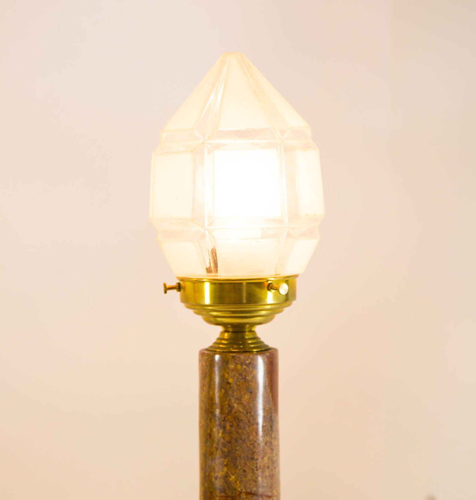 Set of XL Art Deco lamps in heavy marble