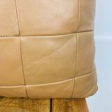 Vintage patchwork leather cushion