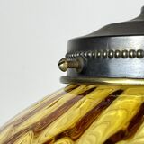 Vintage yellow Murano sphere pendant lamp, Italy, 1970s.