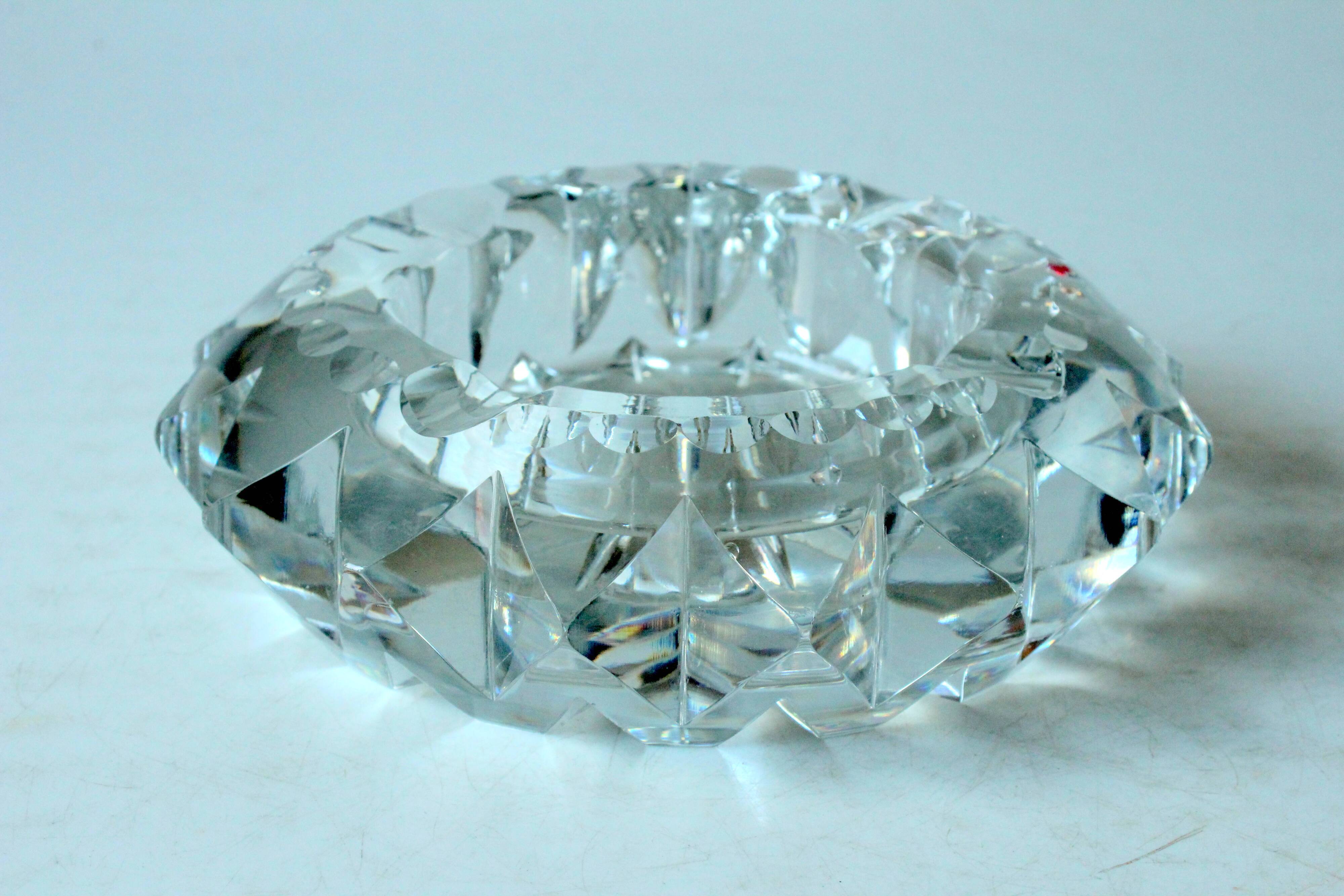 1970s vintage - lead crystal glass ashtray