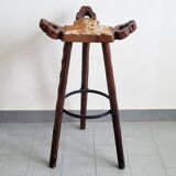 Vintage Spanish brutalist bar stool 1970s