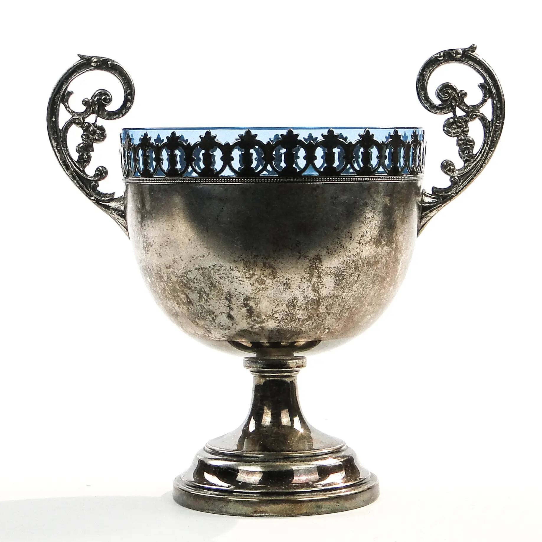 Sugar bowl, Art Nouveau, silver-plated brass, WMF, Germany, 1900s