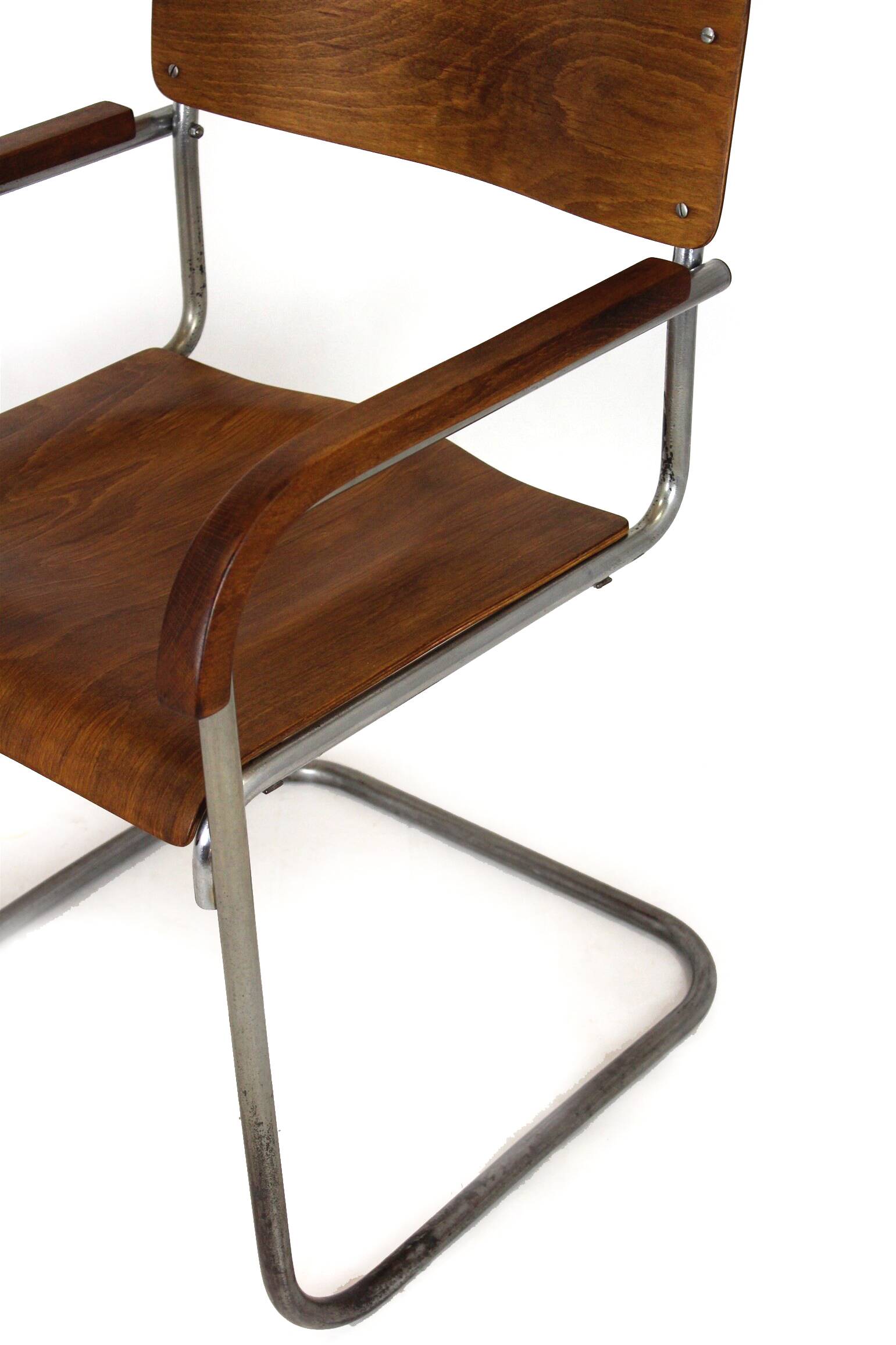 Chaise cantilever en chrome B34 restaurée de Bauhaus par Marcel Breuer, années 1930