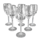 Lot 6 glasses of red wine crystal cut twisted foot Epis Cristal d'Arques