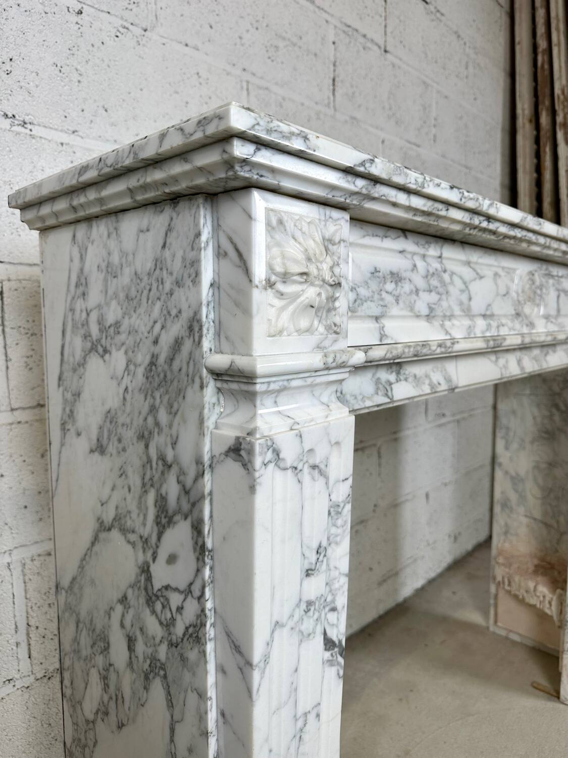 Louis XVI style marble fireplace