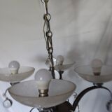 Old vintage chrome chandelier.