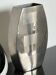 Decorative stainless steel vase with geometrical shapes imprinted, 1970's