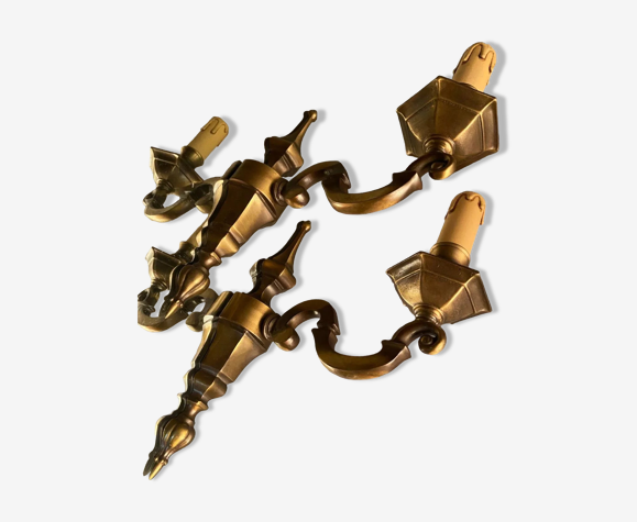 Pair of brass sconces in Louis XIV style