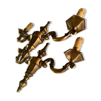 Pair of Louis XIV style brass sconces