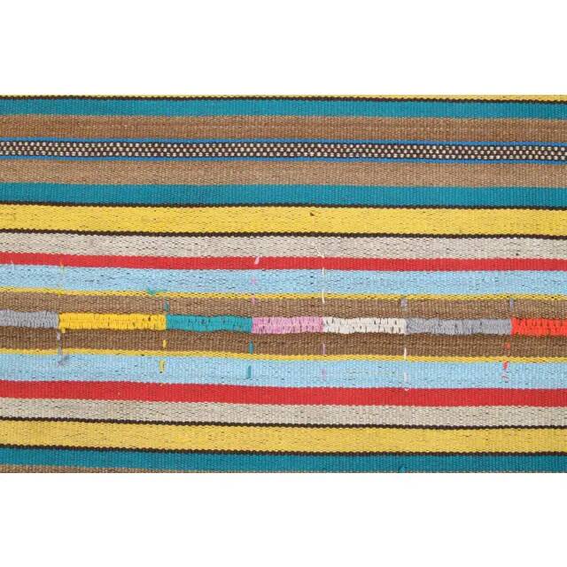 Vintage Turkish Oushak Handmade Wool Cotton Green Kilim Area Rug 160x190