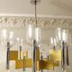 Italian 8-arm brass and glass chandelier by Sciolari, 1970s
