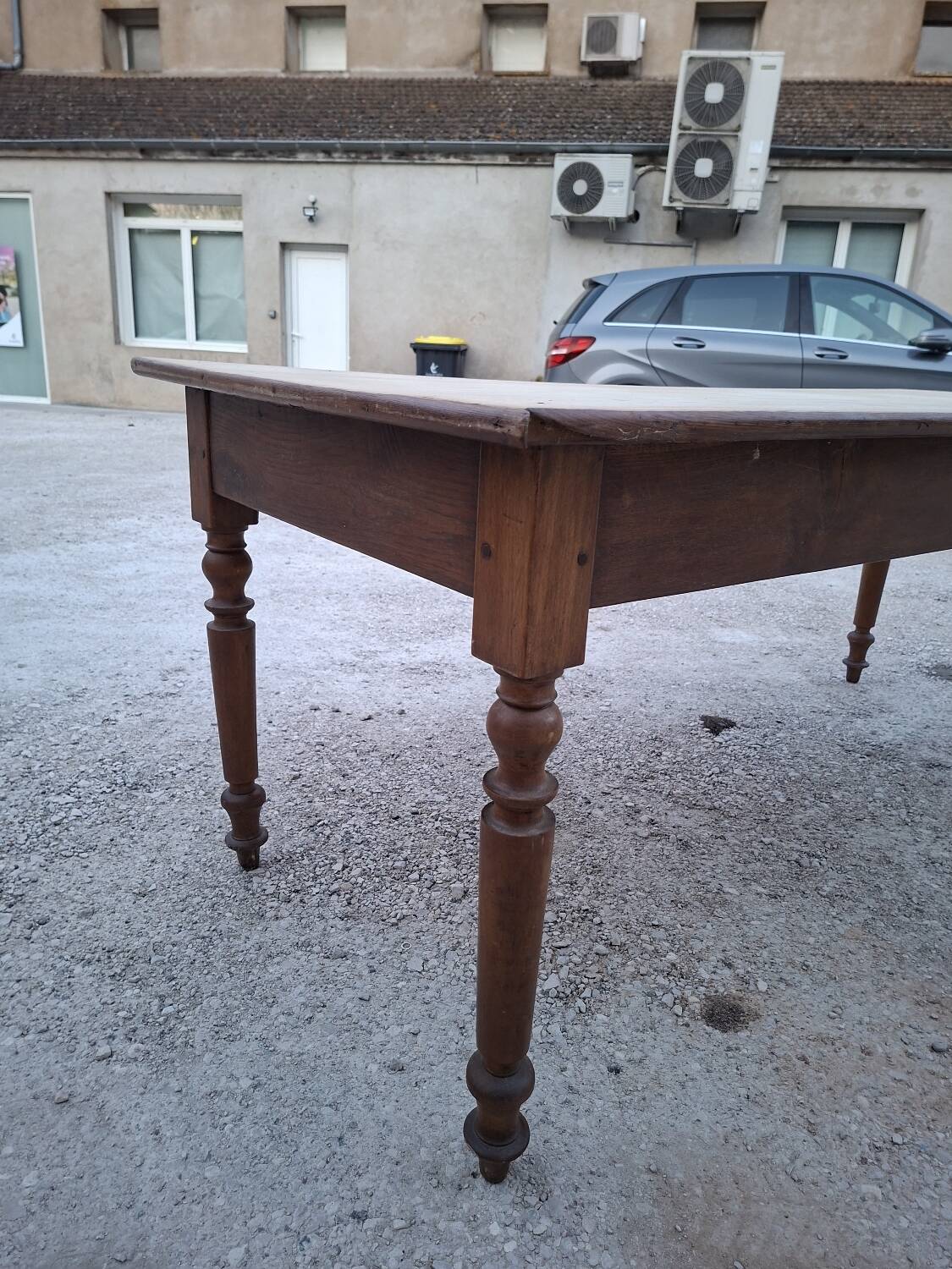 Old shop/work table with 2 drawers, Louis Philippe legs.