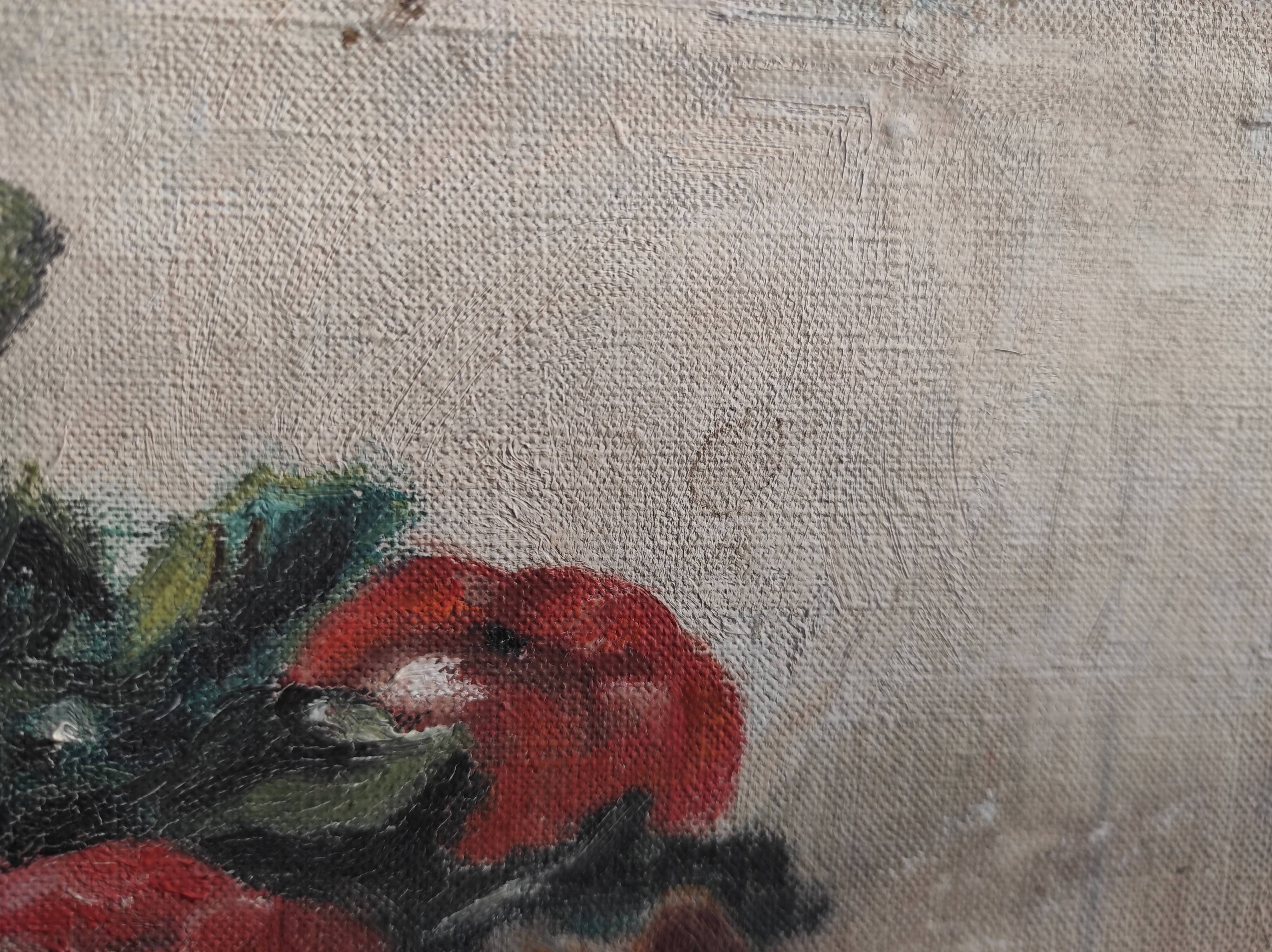 French vintage still life, oil on canvas