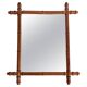Art Nouveau Faux Bamboo Mirror, 65cm / 25.8", Handmade, Wood, C. 1900