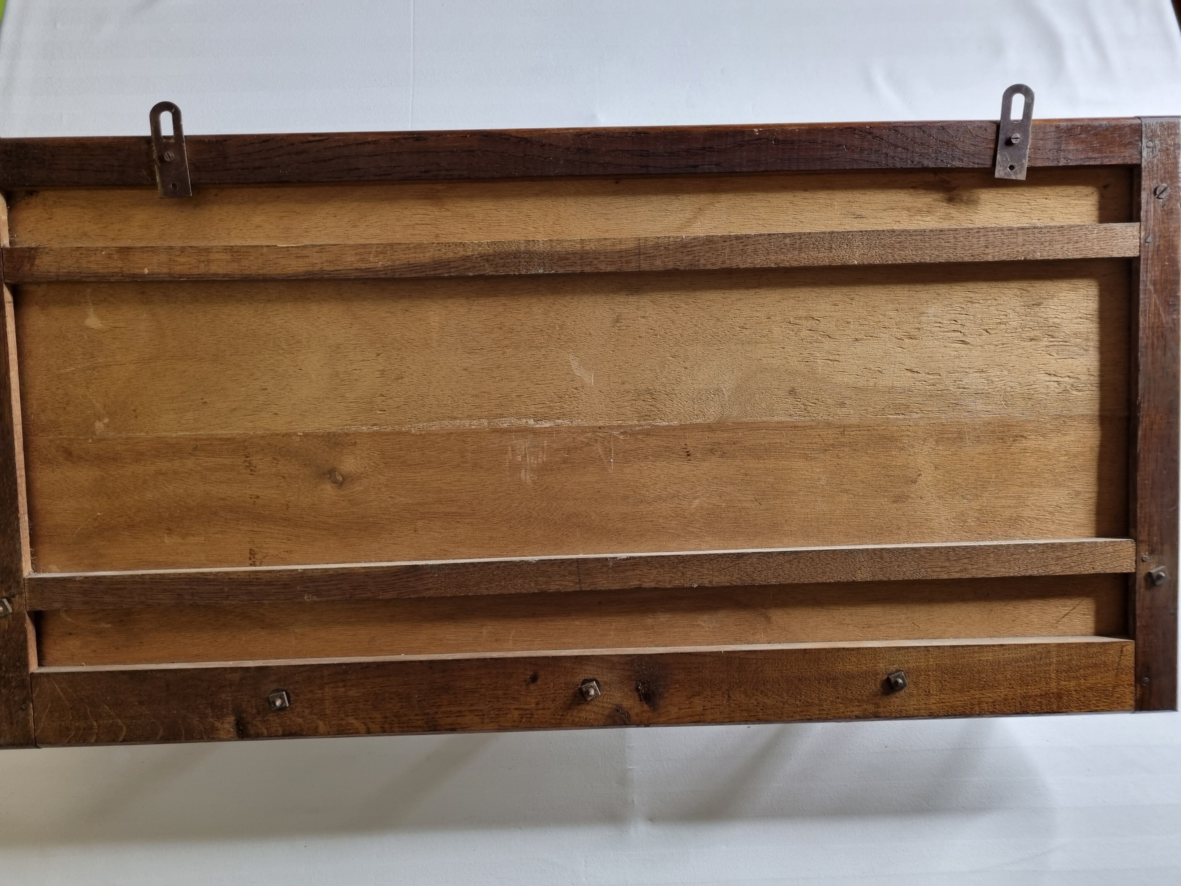 Portemanteau mural en aluminium et bois, 5 patères, de style art déco, 80 cm