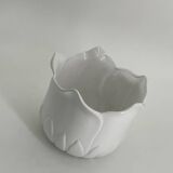 Vintage white porcelain tulip-shaped pot holder