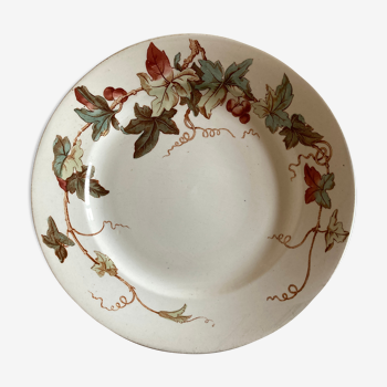 Set de 7 assiettes faïence de Lunéville KG 19e décor Lierre