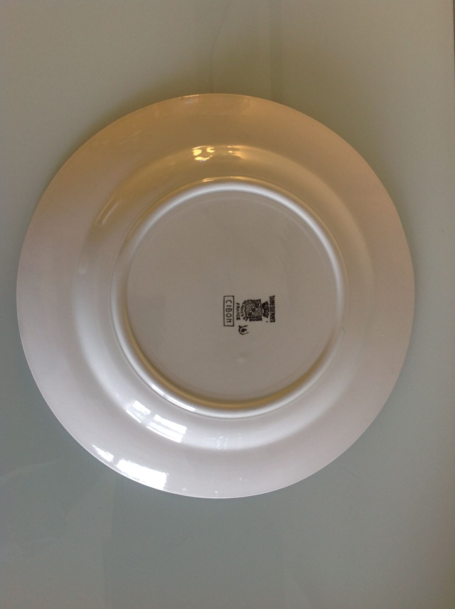 Round dish decor Cibon des faienceries de Sarreguemines and Digoin / vintage 60s