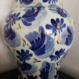 White and blue potiche bequet quaregnon