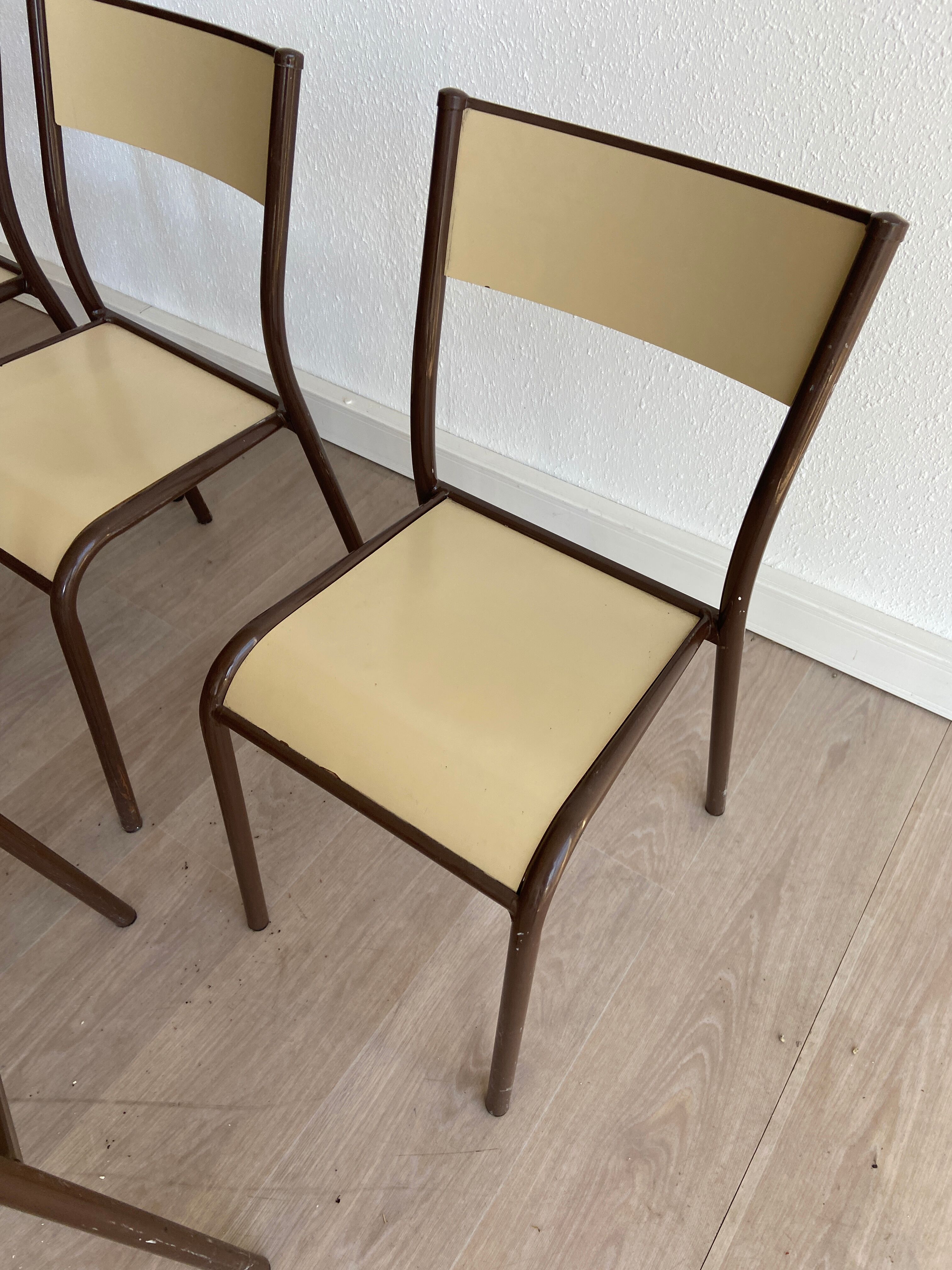 Set of 6 industrial chairs 1980